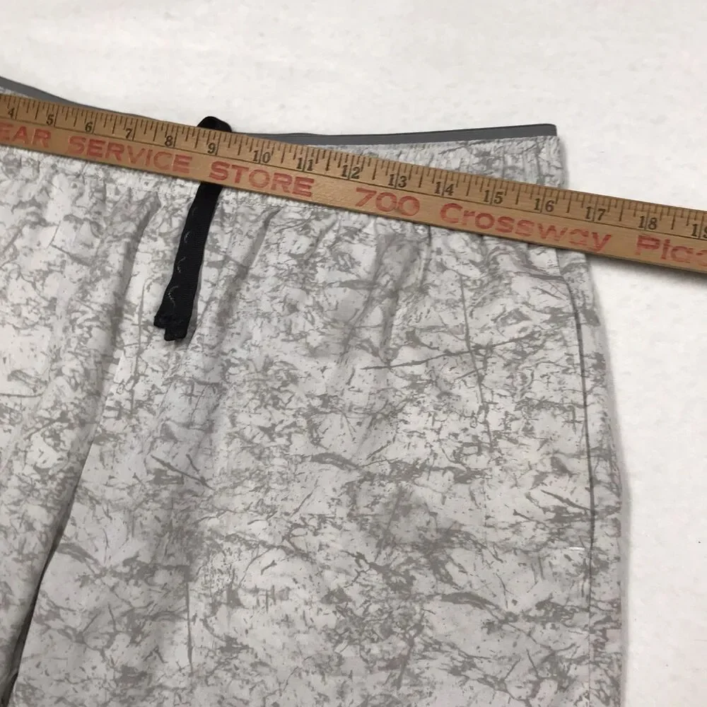 CHUBBIES Lined Athletic Short L 32W Gray Camo Print Drawstring Stretch Lined
